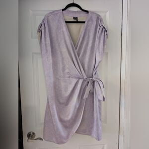 Simons Lilac Paisley Wrap Mini Dress